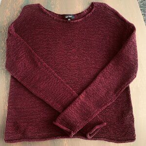 Lord & Taylor burgundy sweater cotton blend women size Small